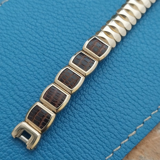 1950s Lizard & Gold Fill Ladies JB Champion Unused Vintage Cocktail Watch Band