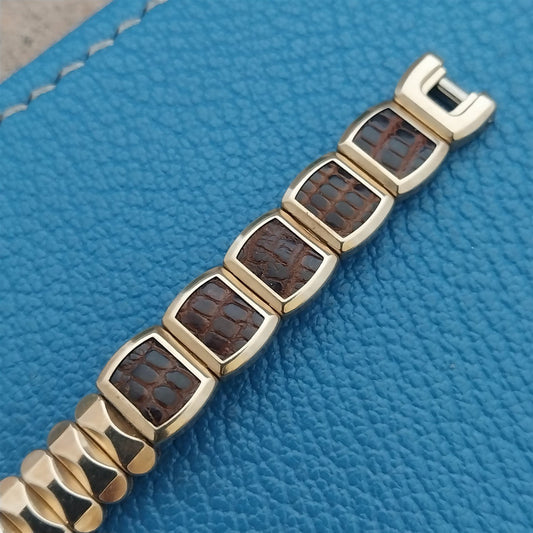 1950s Lizard & Gold Fill Ladies JB Champion Unused Vintage Cocktail Watch Band