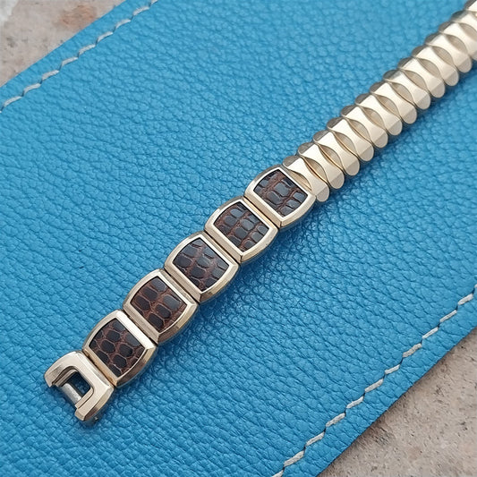 1950s Ladies Gold Filled & Lizard JB Champion Unused Vintage Cocktail Watch Band