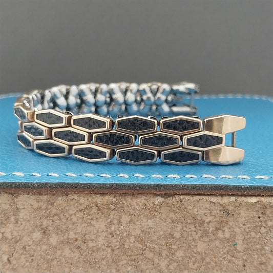 1950s Ladies Gold Filled & Lizard Apex Expansion Vintage Cocktail Watch Band