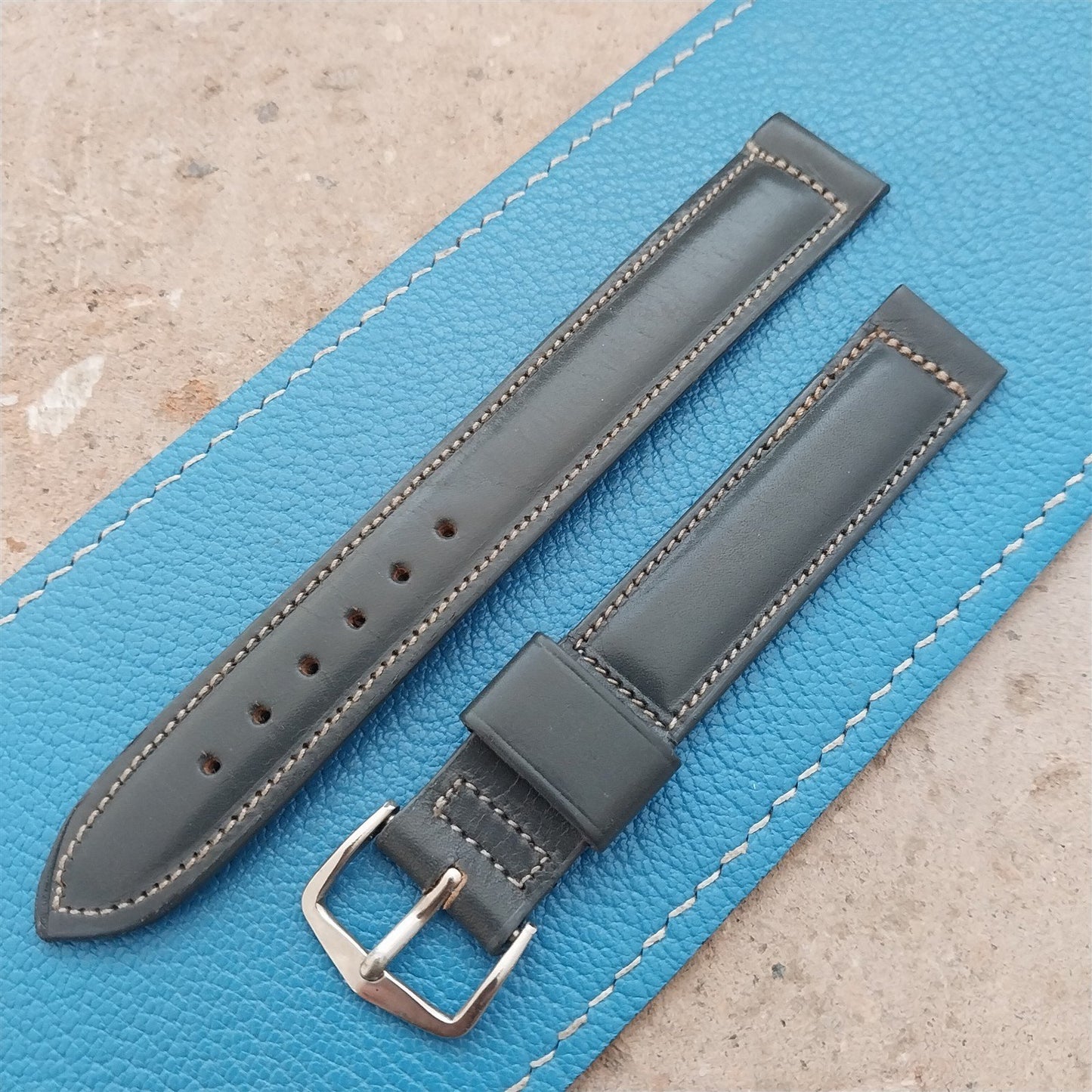 5/8" Long Gray Calfskin Leather Unused nos 1950s-1960s Vintage Watch Strap