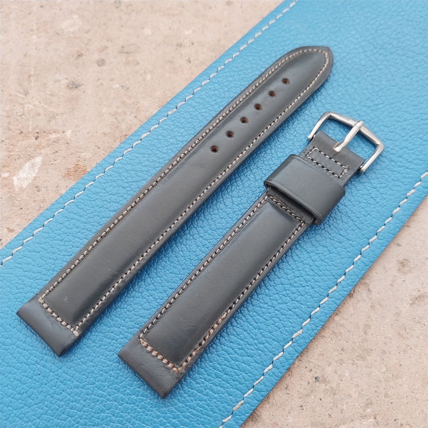 5/8" Long Gray Calfskin Leather Unused nos 1950s-1960s Vintage Watch Strap