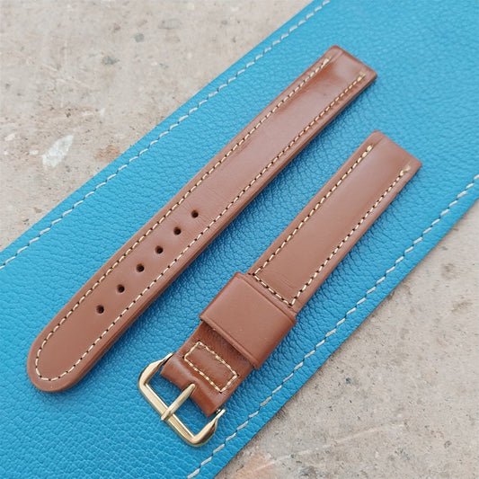 1950s 5/8" Gemex Long Brown Cowhide Single-Keeper nos Unused Vintage Watch Strap