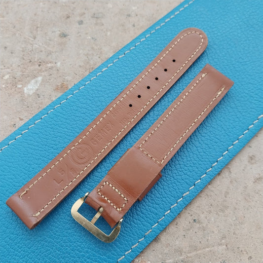 1950s 5/8" Gemex Long Brown Cowhide Single-Keeper nos Unused Vintage Watch Strap