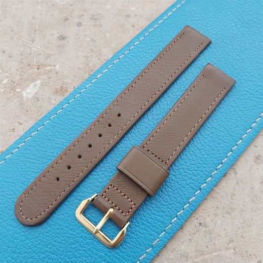 5/8" Gemex Long Brown Calfskin Single-Keeper 1950s Unused Vintage Watch Strap
