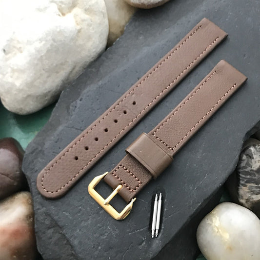 5/8" Gemex Long Brown Calfskin Single-Keeper nos 1950s Unused Vintage Watch Band