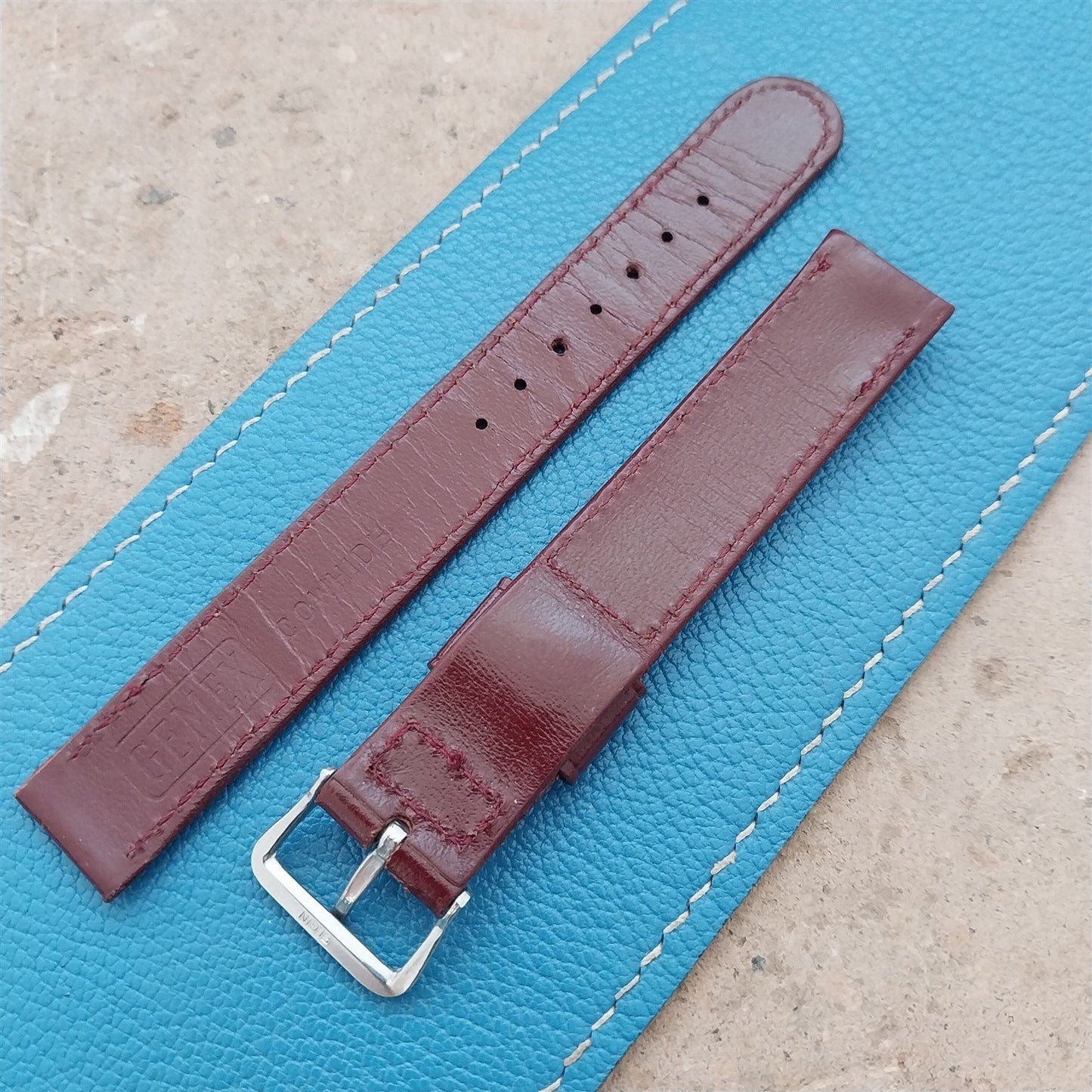5/8" Long Cowhide Leather ORD A-11 1950s Vintage Watch Strap & Elgin Buckle