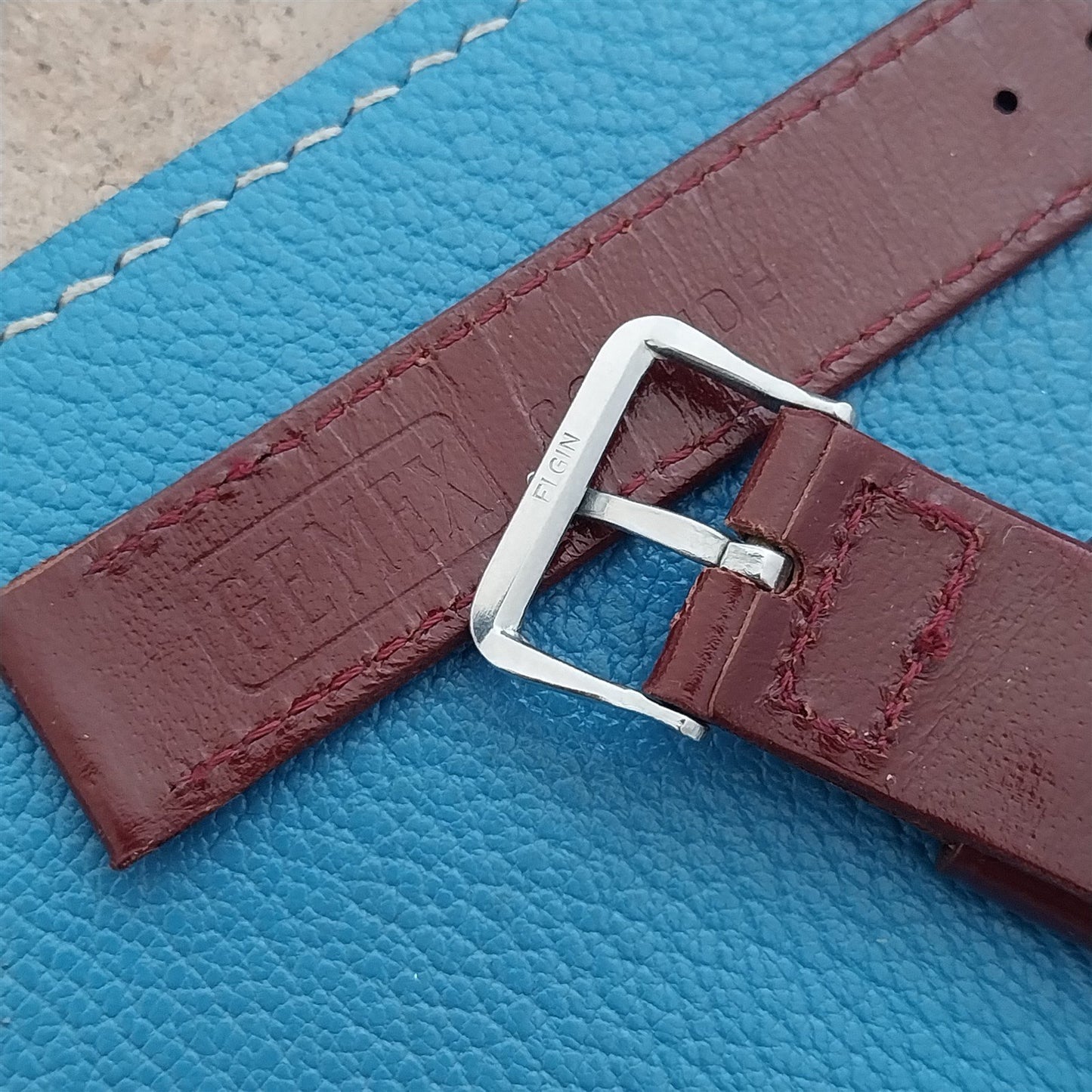5/8" Long Cowhide Leather ORD A-11 1950s Vintage Watch Strap & Elgin Buckle