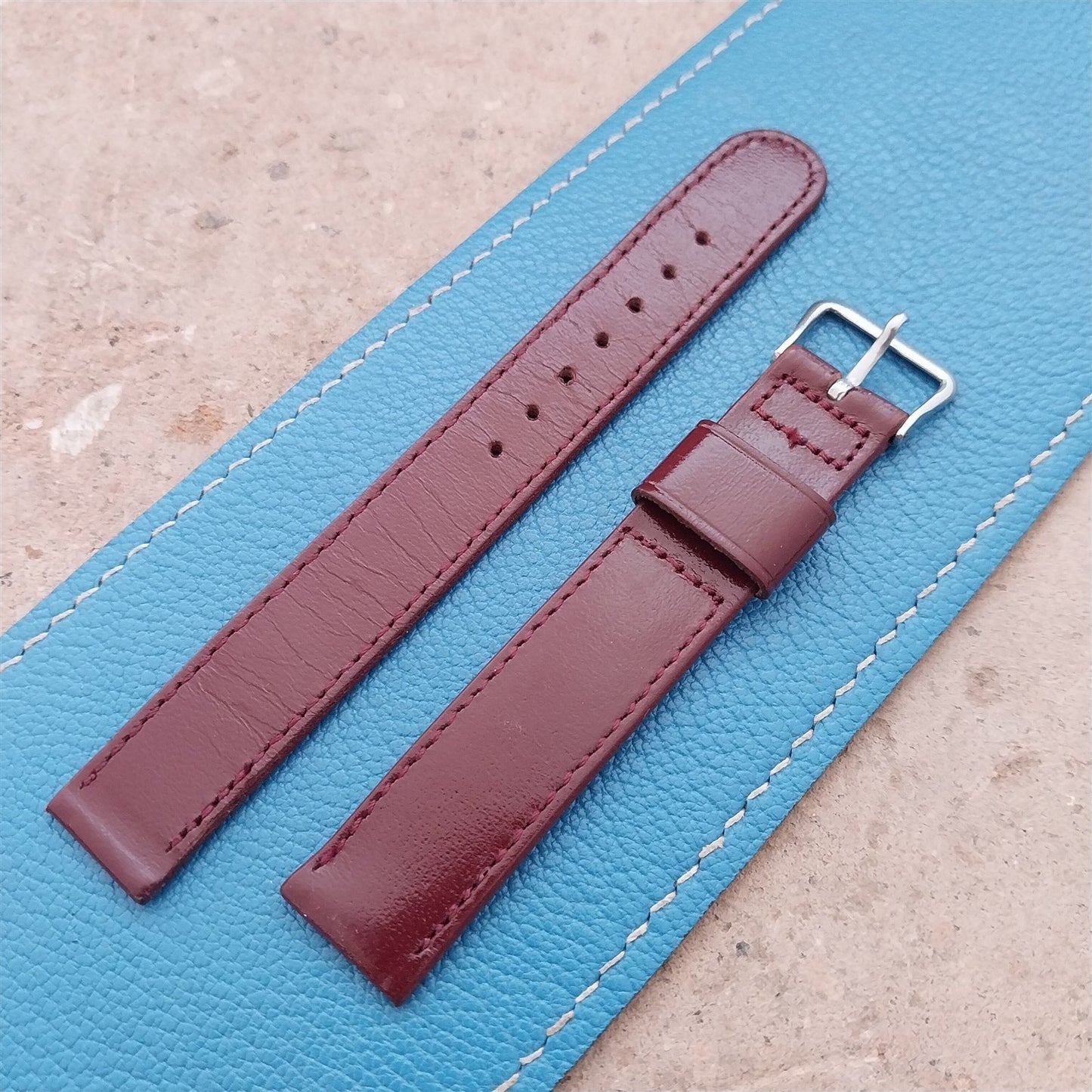 5/8" Long Cowhide Leather ORD A-11 1950s Vintage Watch Strap & Elgin Buckle