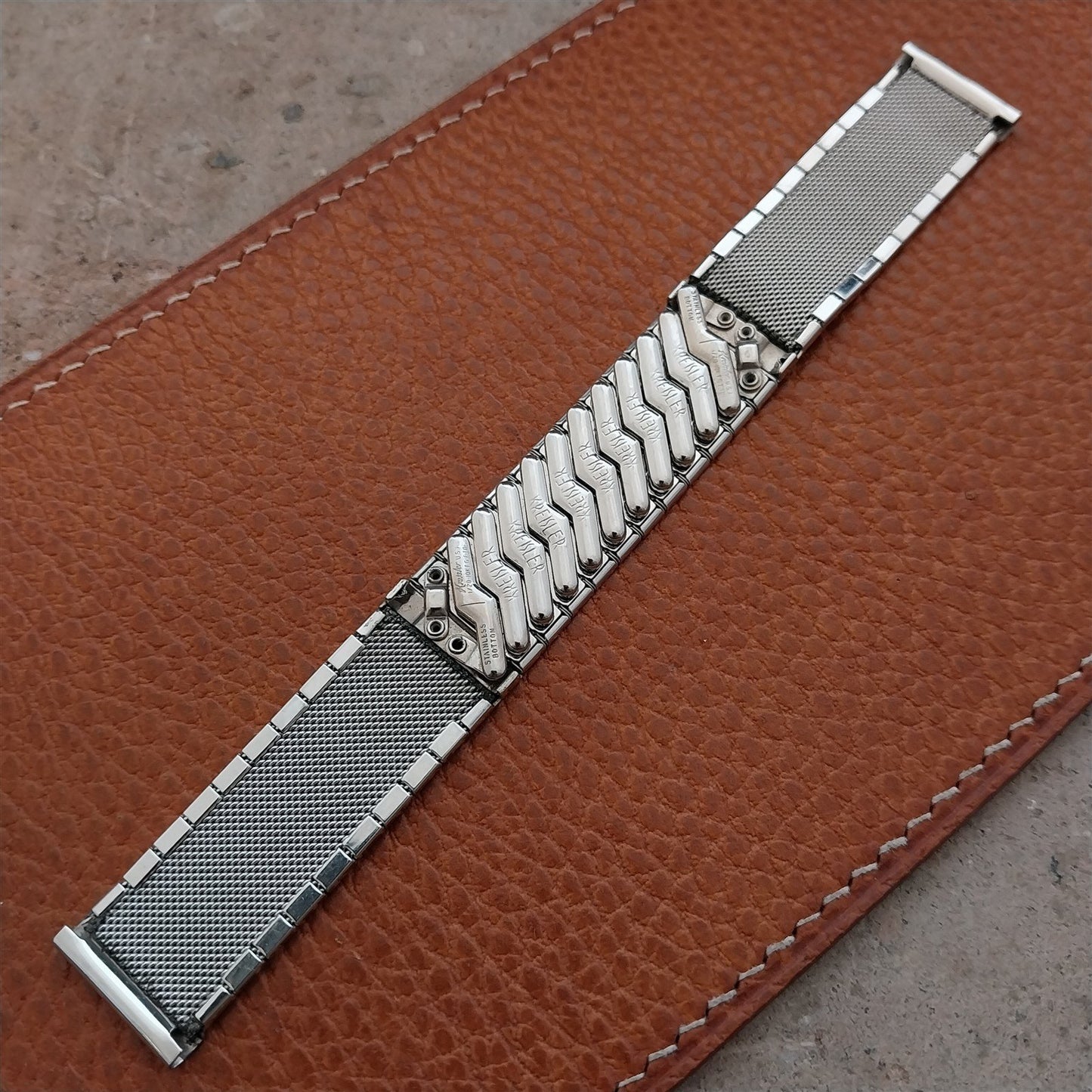 17.2mm 1950s Kreisler White Gold Filled Mesh Unused Vintage Watch Band