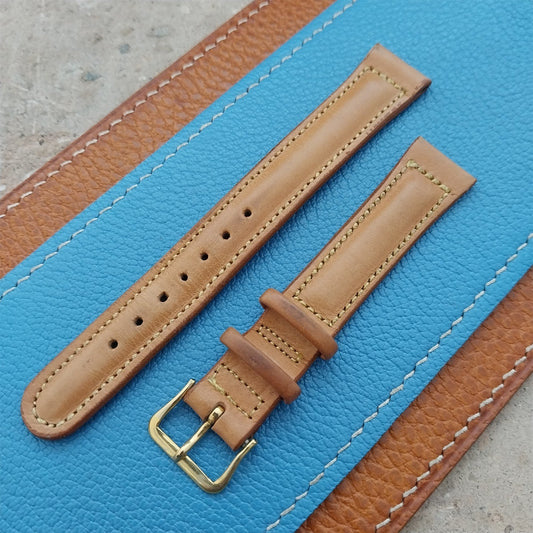 5/8" Gruen Calf Leather Unused Vintage Watch Strap & Gold-Filled Logo Buckle