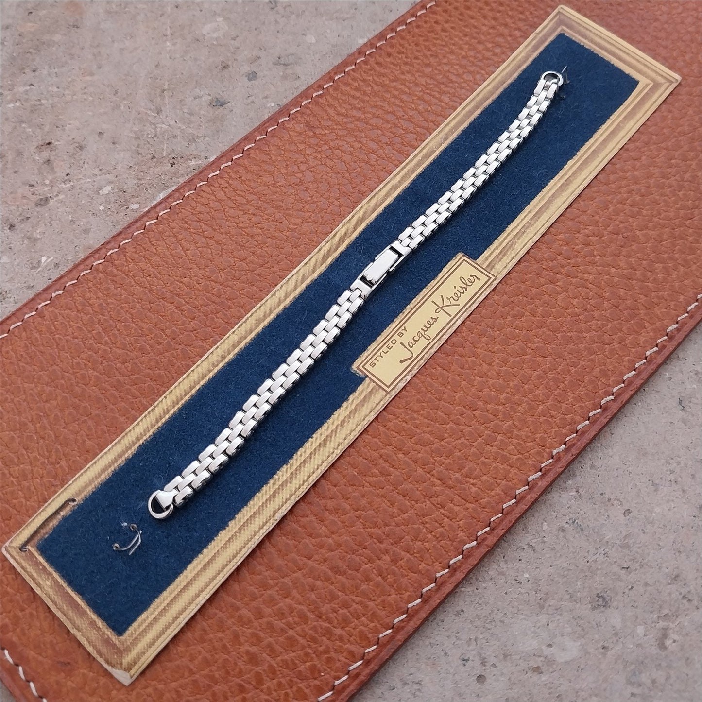 White Gold-Fill Ladies Mesh Kreisler 1950s Unused Vintage Cocktail Watch Band