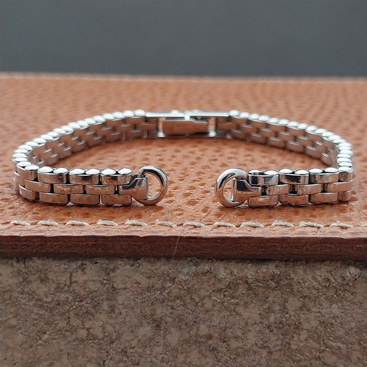 White Gold-Fill Ladies Mesh Kreisler 1950s Unused Vintage Cocktail Watch Band