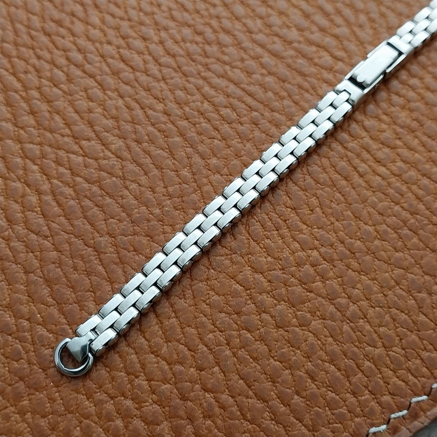 White Gold-Fill Ladies Mesh Kreisler 1950s Unused Vintage Cocktail Watch Band