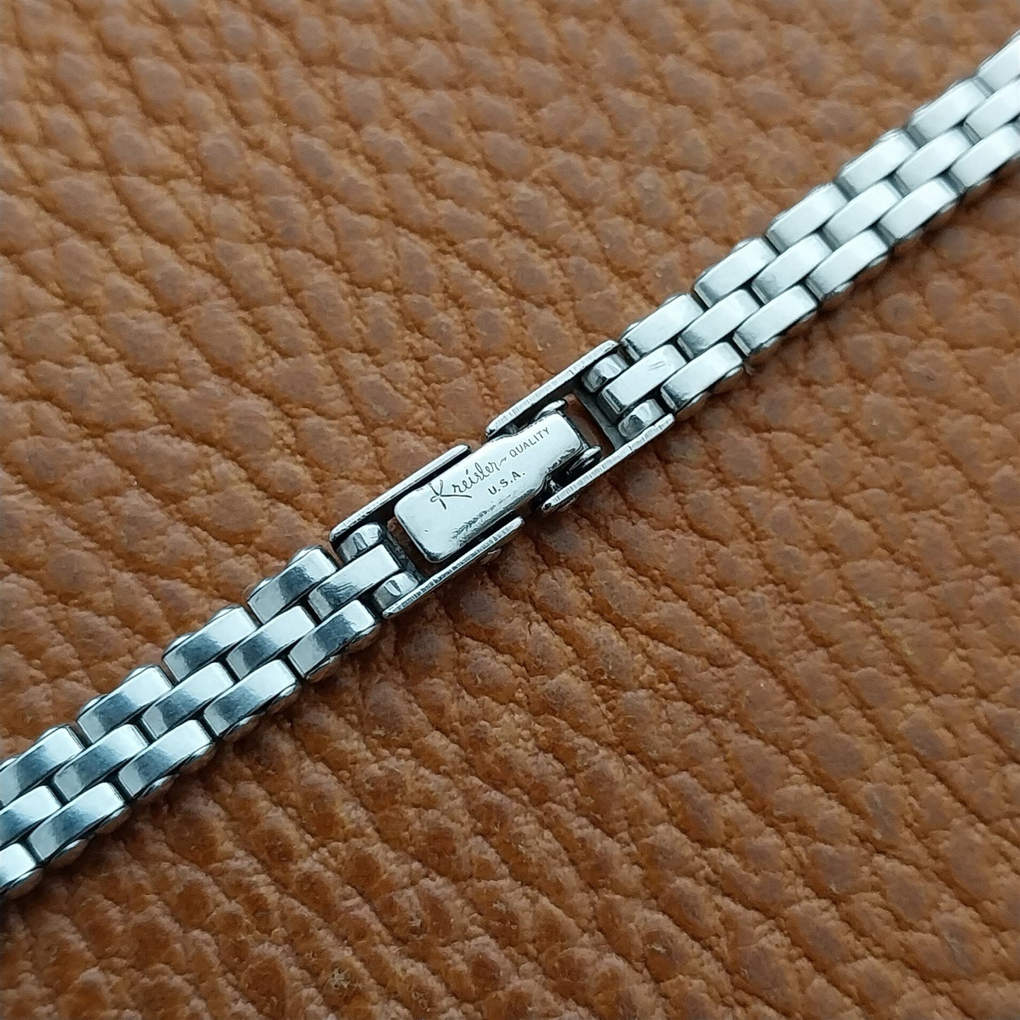 White Gold-Fill Ladies Mesh Kreisler 1950s Unused Vintage Cocktail Watch Band