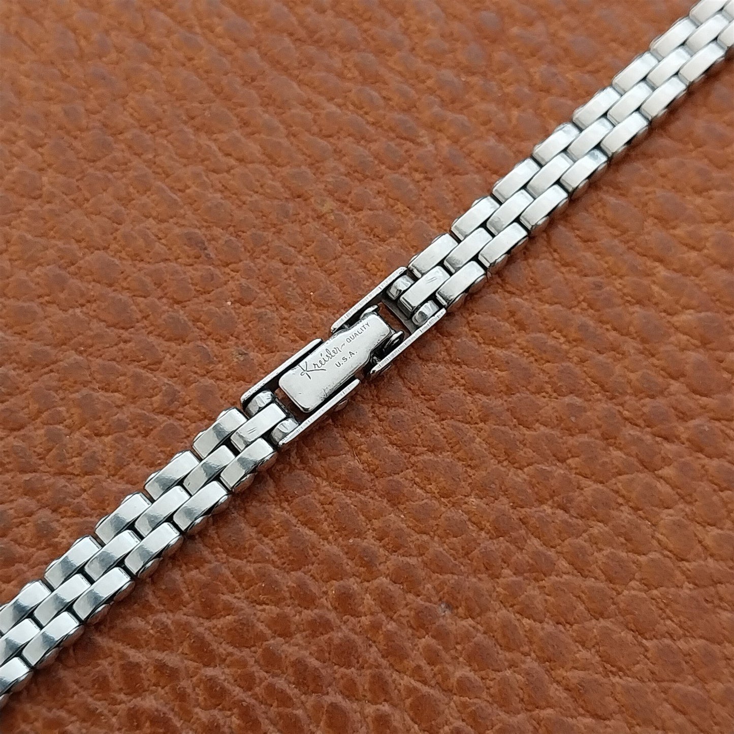 White Gold-Fill Ladies Mesh Kreisler 1950s Unused Vintage Cocktail Watch Band