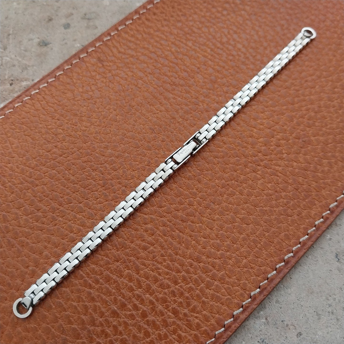 White Gold-Fill Ladies Mesh Kreisler 1950s Unused Vintage Cocktail Watch Band