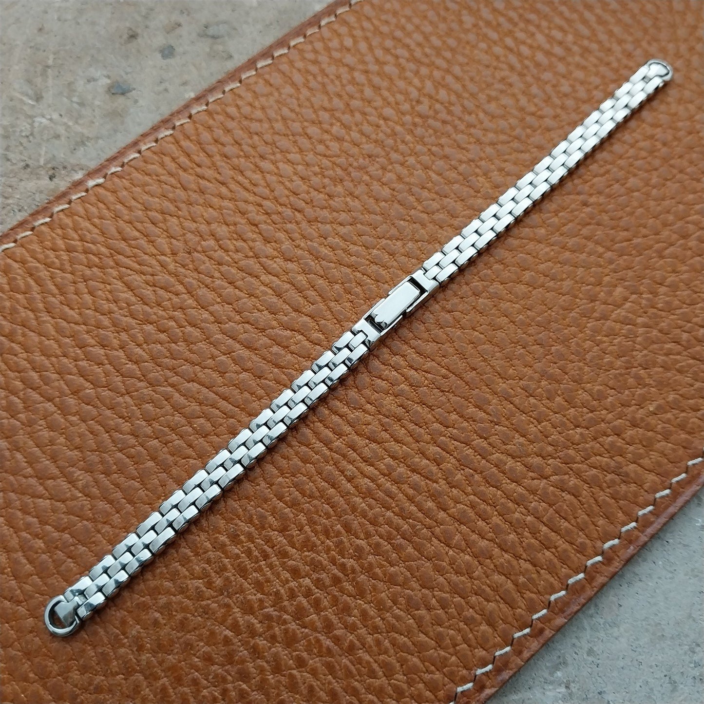 White Gold-Fill Ladies Mesh Kreisler 1950s Unused Vintage Cocktail Watch Band