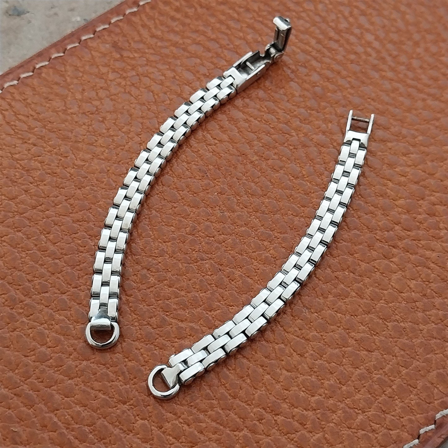 White Gold-Fill Ladies Mesh Kreisler 1950s Unused Vintage Cocktail Watch Band
