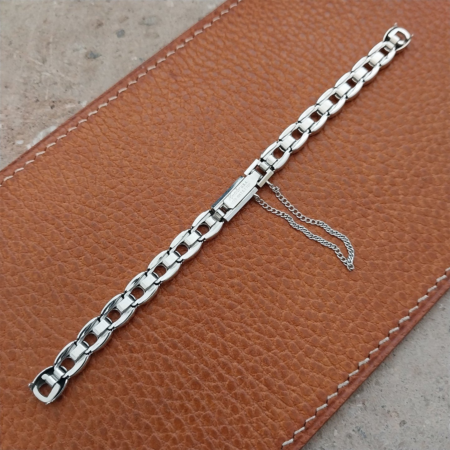 White Gold-Filled Ladies Kreisler Boutique 1950s Vintage Cocktail Watch Band