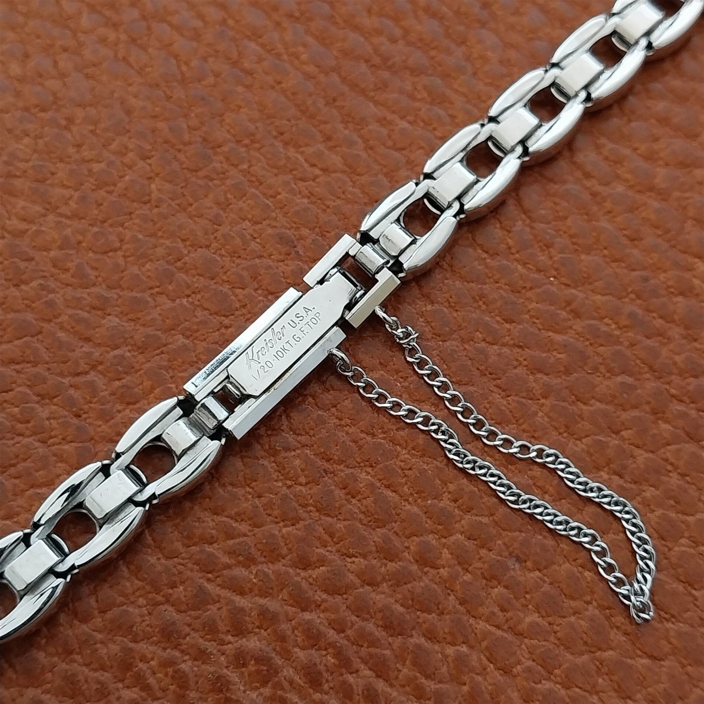 White Gold-Filled Ladies Kreisler Boutique 1950s Vintage Cocktail Watch Band