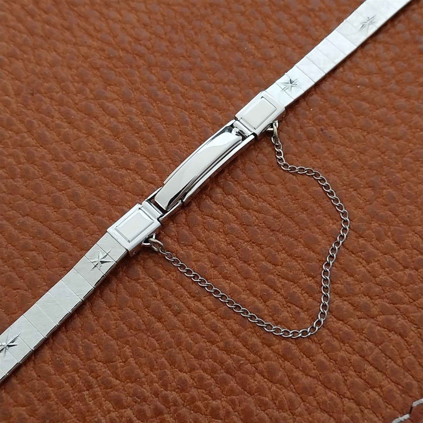 Ladies White Gold-Filled Downing Starburst 1960s Unused Vintage Watch Band