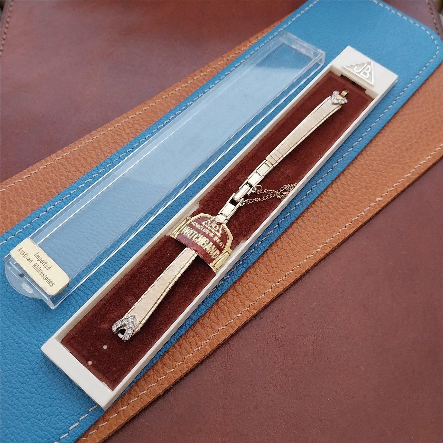 Ladies Gold-Fill Rhinestone JB Champion Unused 1960s Vintage Cocktail Watch Band