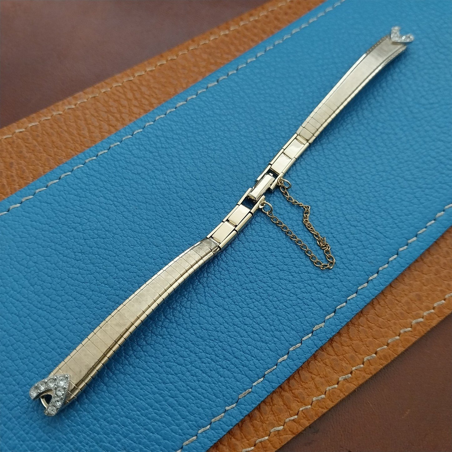 Ladies Gold-Fill Rhinestone JB Champion Unused 1960s Vintage Cocktail Watch Band