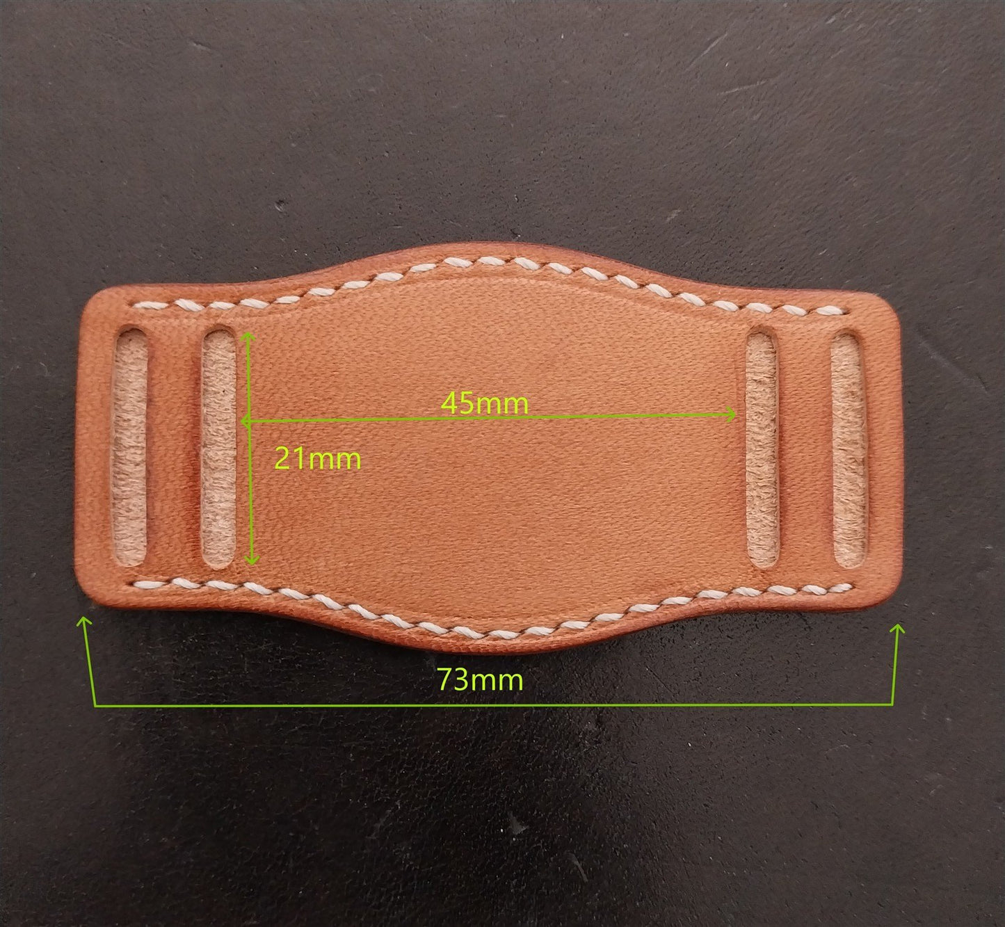 20mm Vintage Style Saddle Leather USA Made Bund Pad