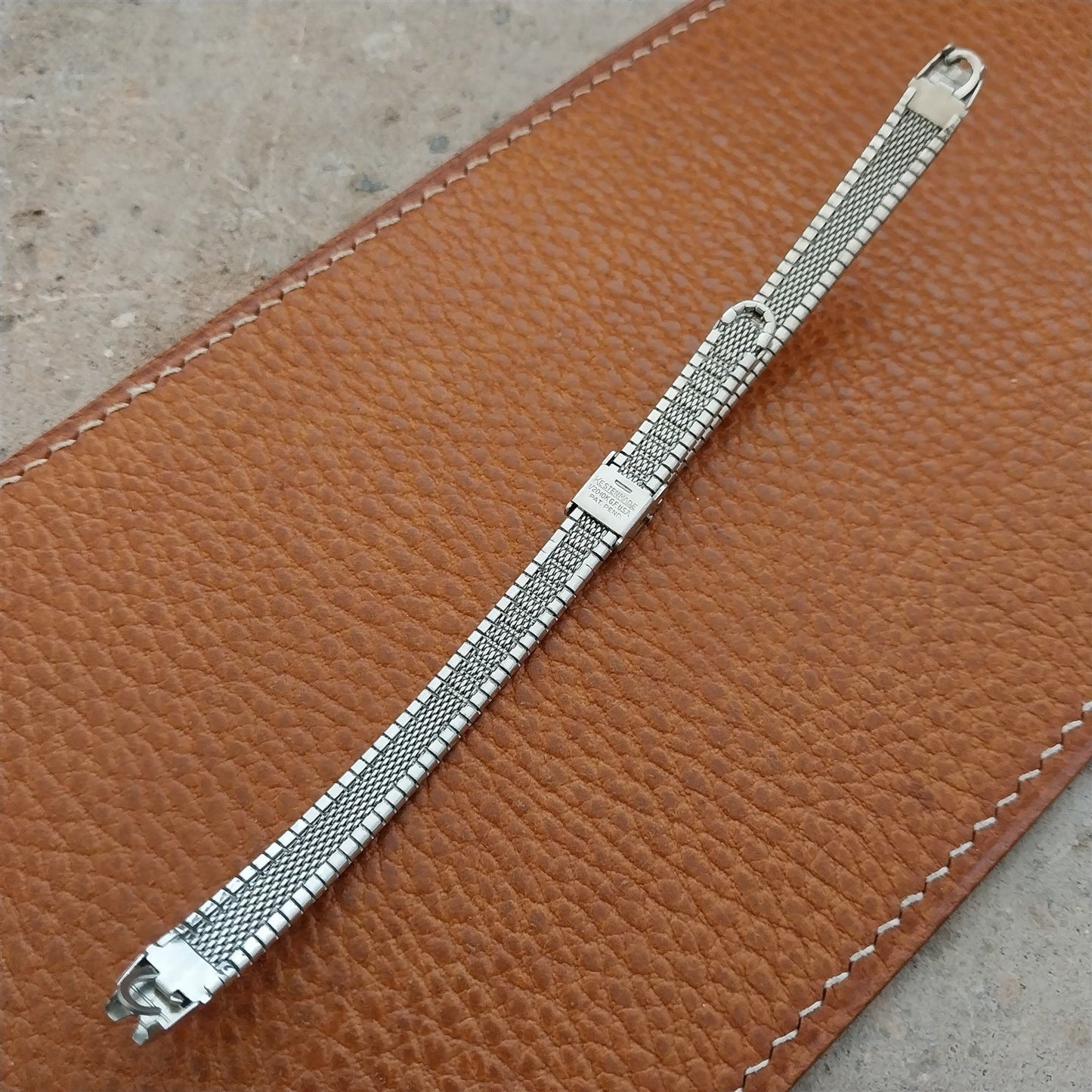 White Gold-Fill Kestenmade Mid Century Ladies 1960s Vintage Cocktail Watch Band