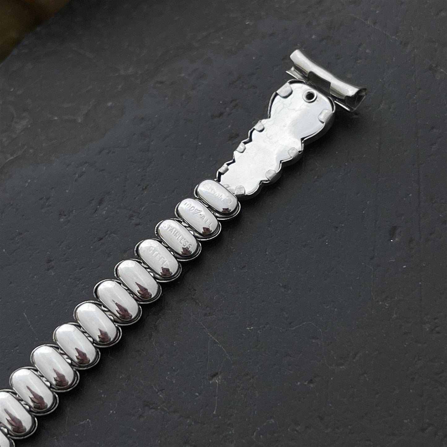 11mm Ladies Stainless Steel Hearts Bellavance Unused 1950s Vintage Watch Band