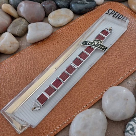 MCM Ladies White Gold-Filled & Brown Lizard Speidel Unused Vintage Watch Band