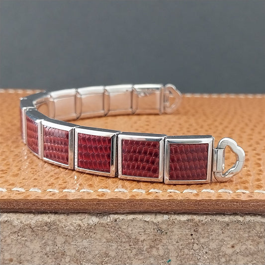 MCM Ladies White Gold-Filled & Brown Lizard Speidel Unused Vintage Watch Band