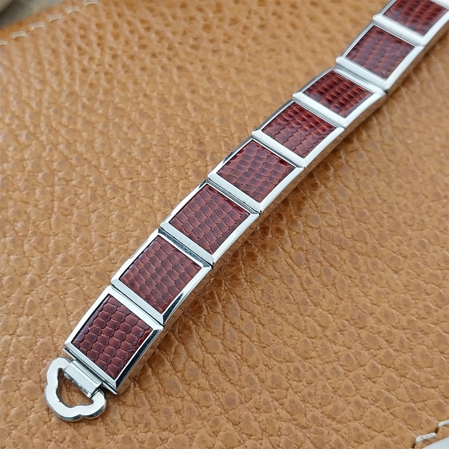 MCM Ladies White Gold-Filled & Brown Lizard Speidel Unused Vintage Watch Band