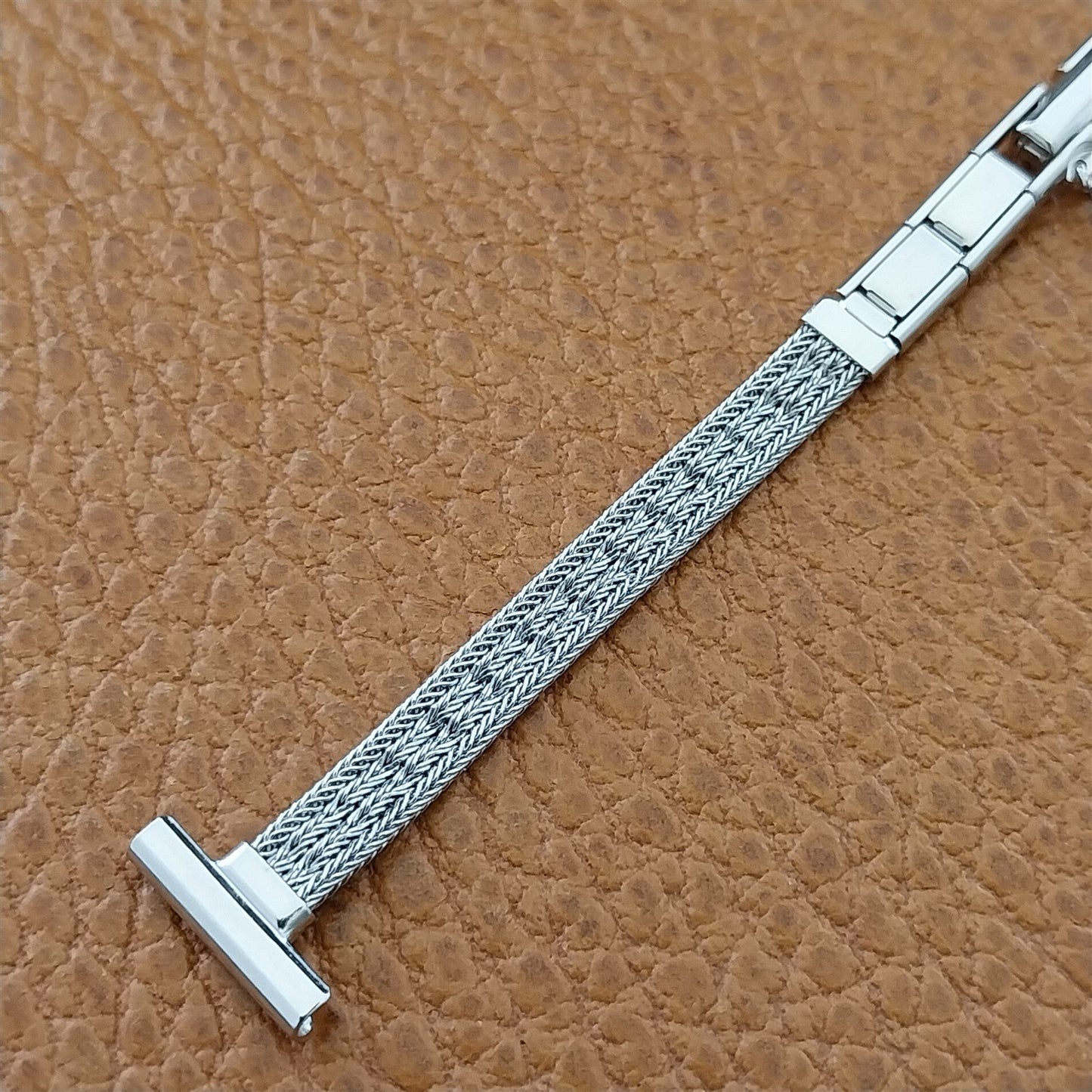 1/2" White Gold-Filled Mesh JB Champion Ladies Unused 1960s Vintage Watch Band
