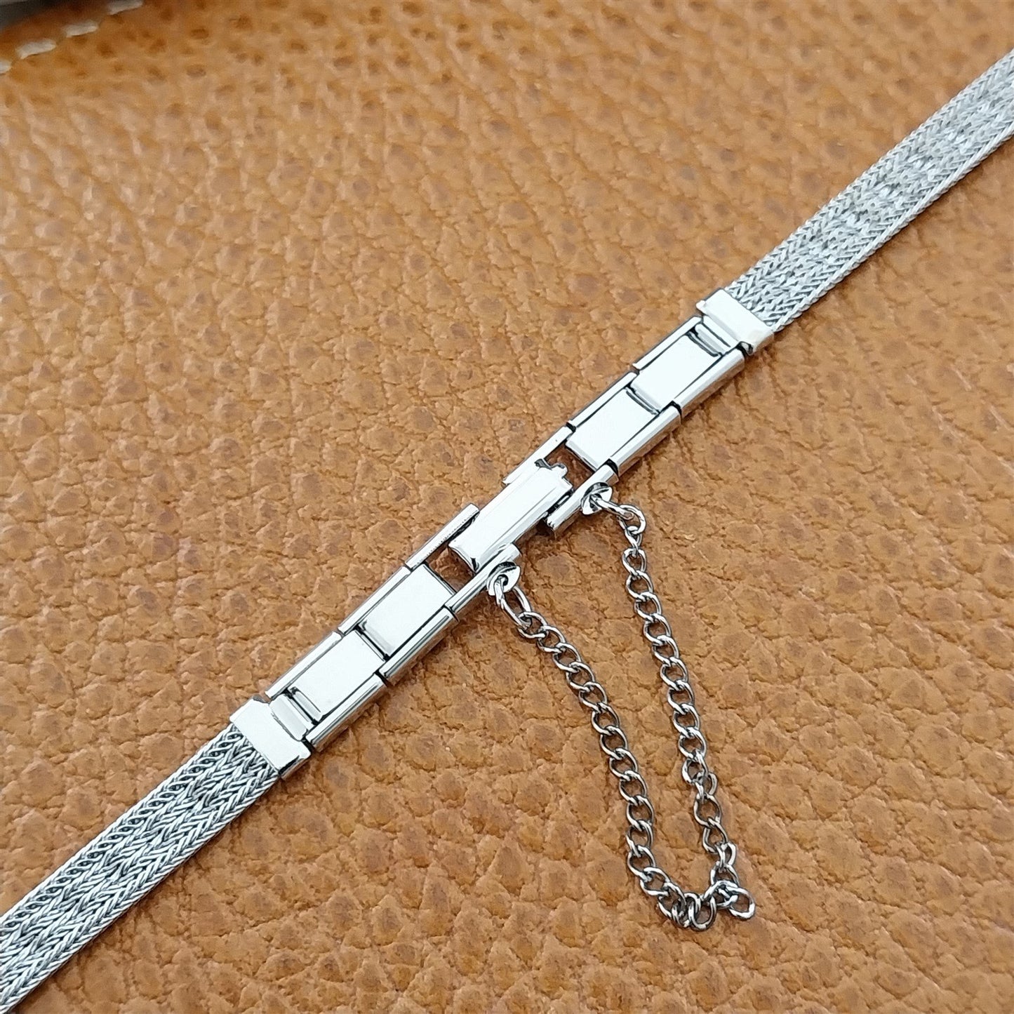 1/2" White Gold-Filled Mesh JB Champion Ladies Unused 1960s Vintage Watch Band