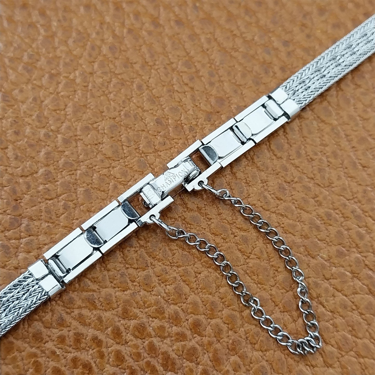 1/2" White Gold-Filled Mesh JB Champion Ladies Unused 1960s Vintage Watch Band