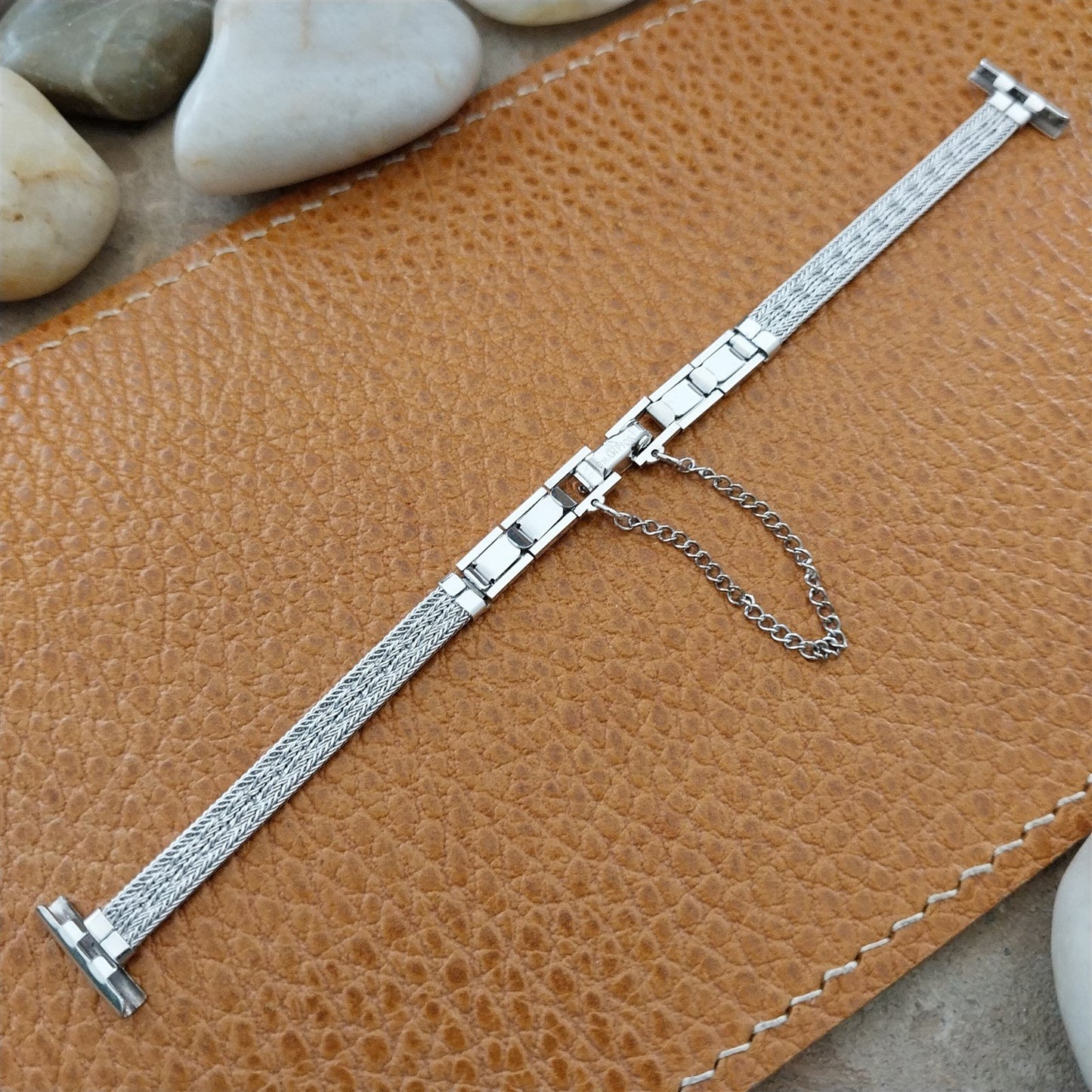 1/2" White Gold-Filled Mesh JB Champion Ladies Unused 1960s Vintage Watch Band