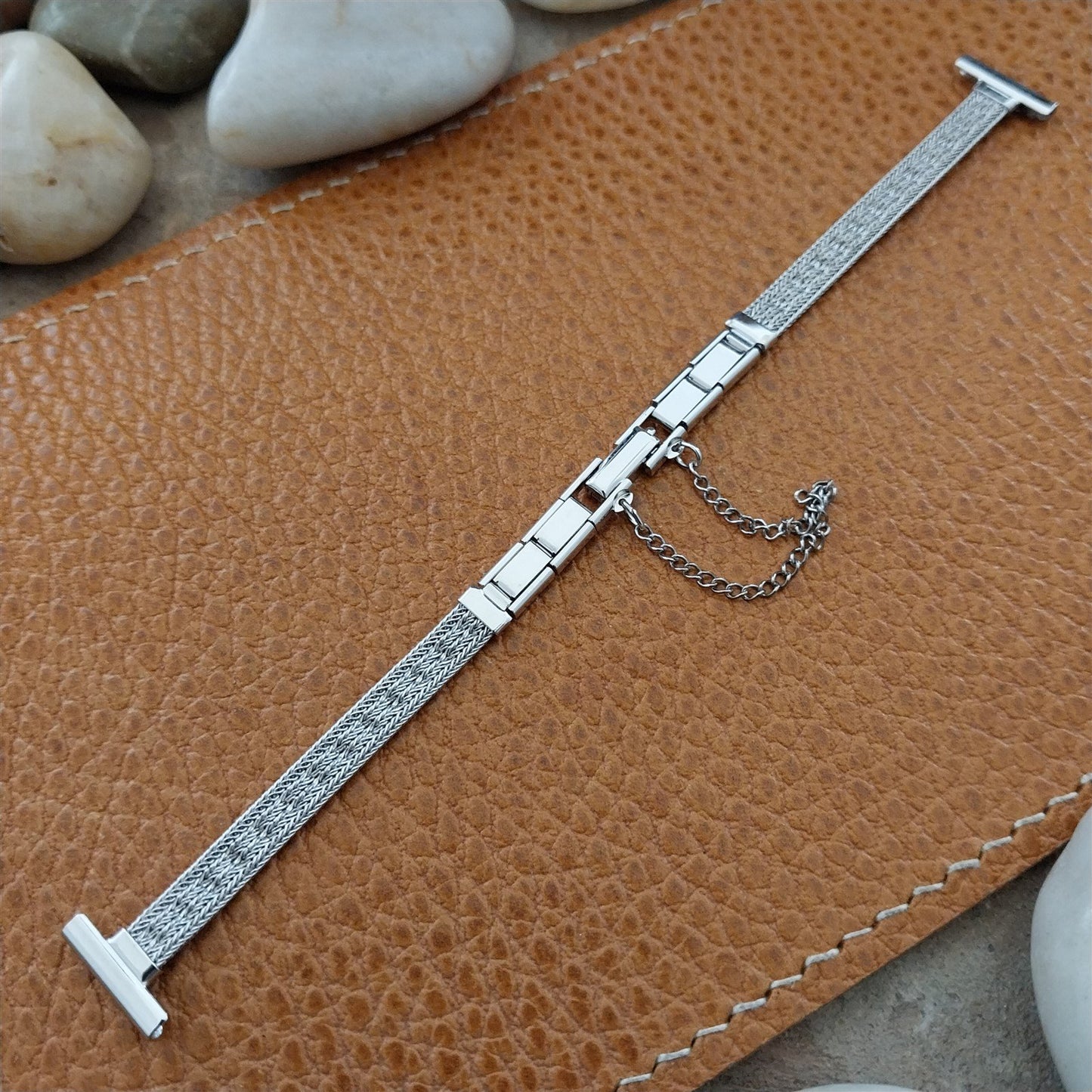 1/2" White Gold-Filled Mesh JB Champion Ladies Unused 1960s Vintage Watch Band