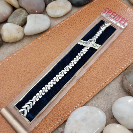 Ladies White Gold-Filled Long Speidel Golden Harvest Unused Vintage Watch Band
