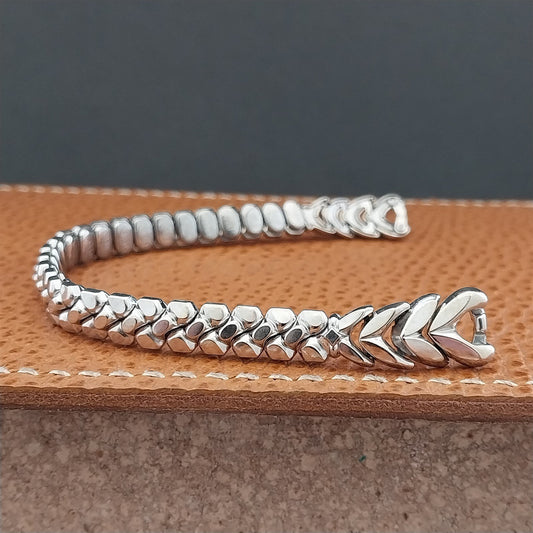 Ladies White Gold-Filled Long Speidel Golden Harvest Unused Vintage Watch Band