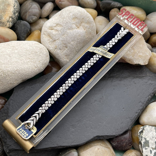 Ladies White Gold-Filled Long Speidel Golden Harvest Unused Vintage Watch Band