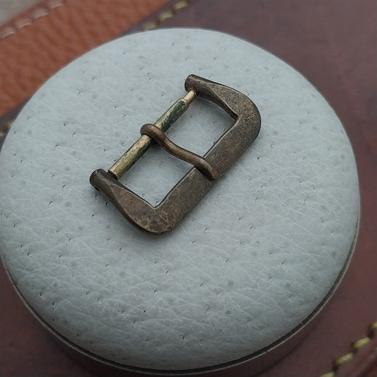 16mm Patina Brass 1960s Vintage Unused Tropical Watch Strap Buckle