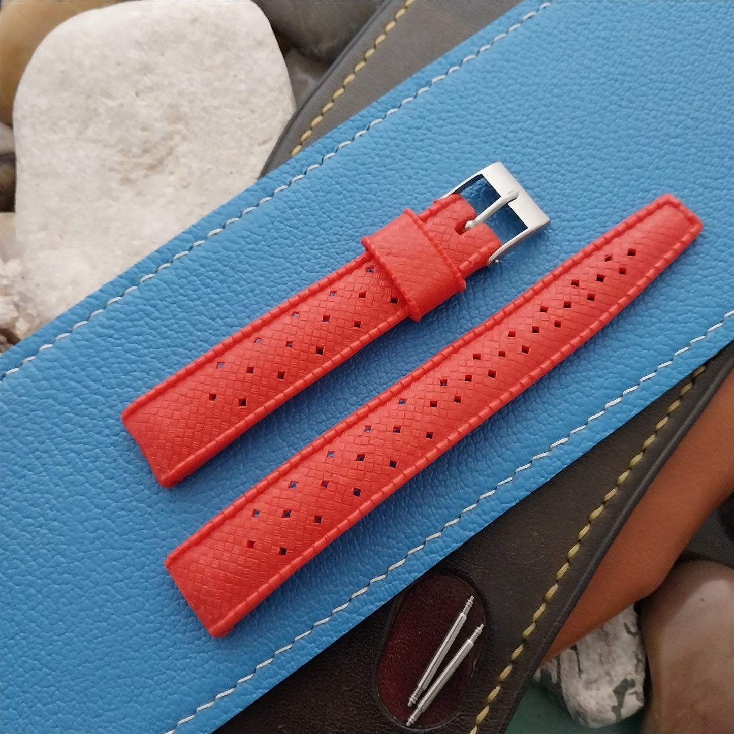 16mm Skindiver Red 1960s-1970s Diver Classic nos Unused Vintage Watch Band