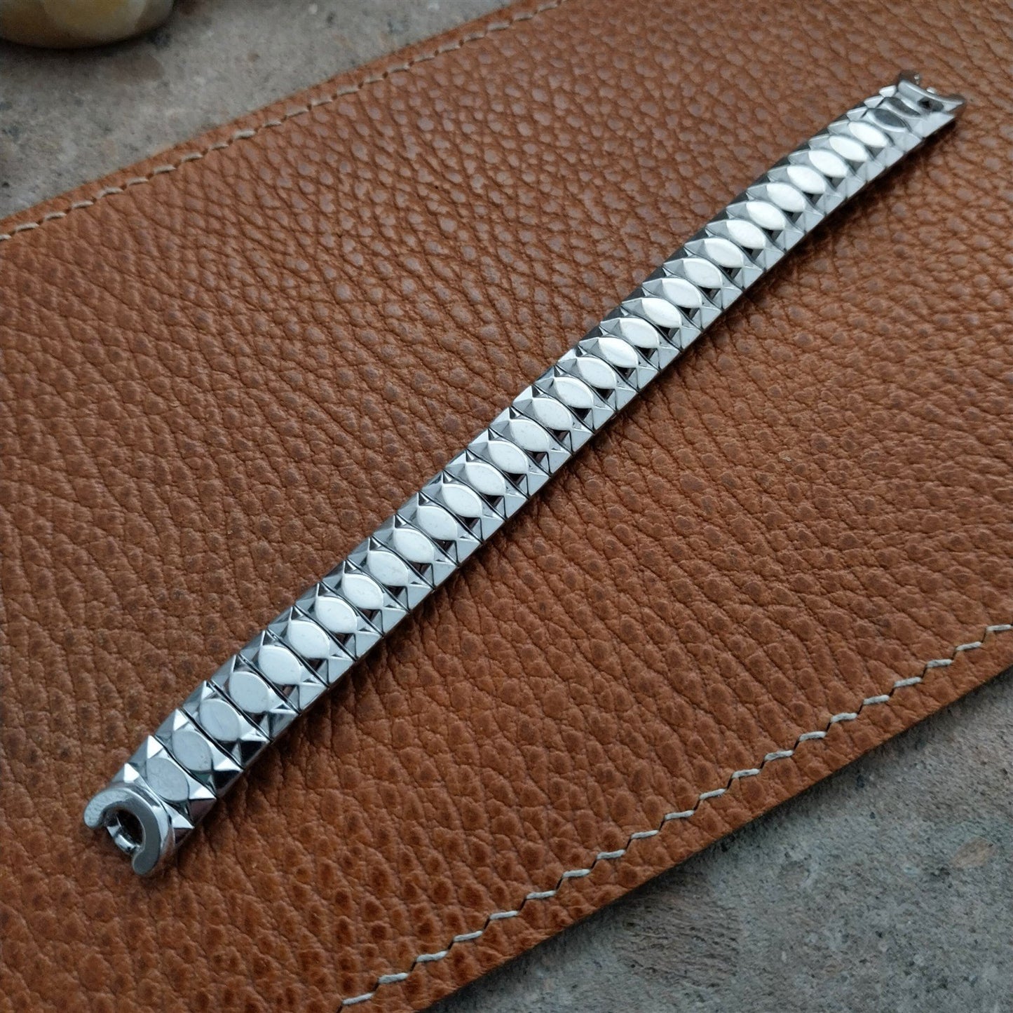 1950s Ladies White Gold-Filled Speidel Wide Unused Vintage Cocktail Watch Band