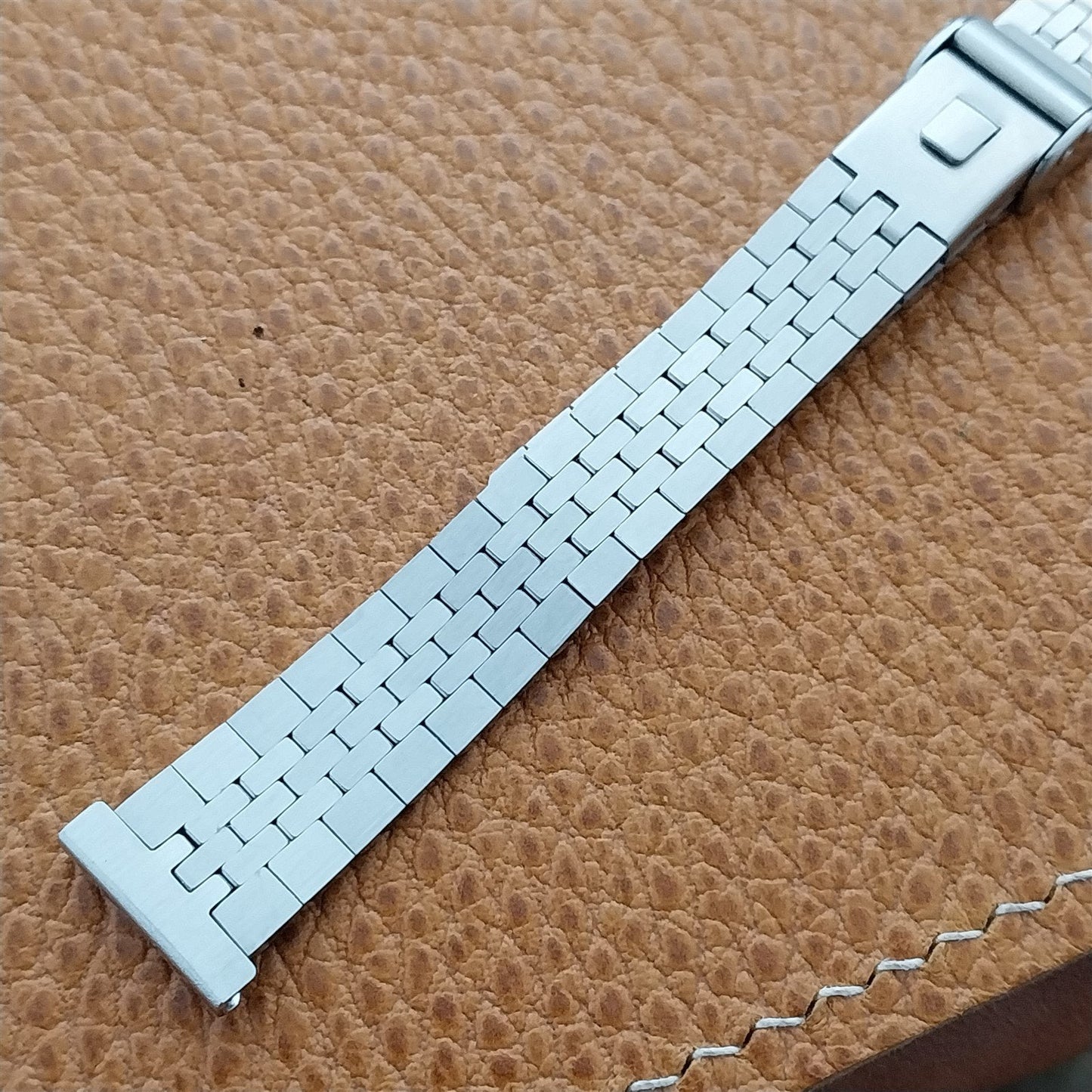 14mm Stainless Steel Ladies JB Champion Brick Link Unused 70s Vintage Watch Band