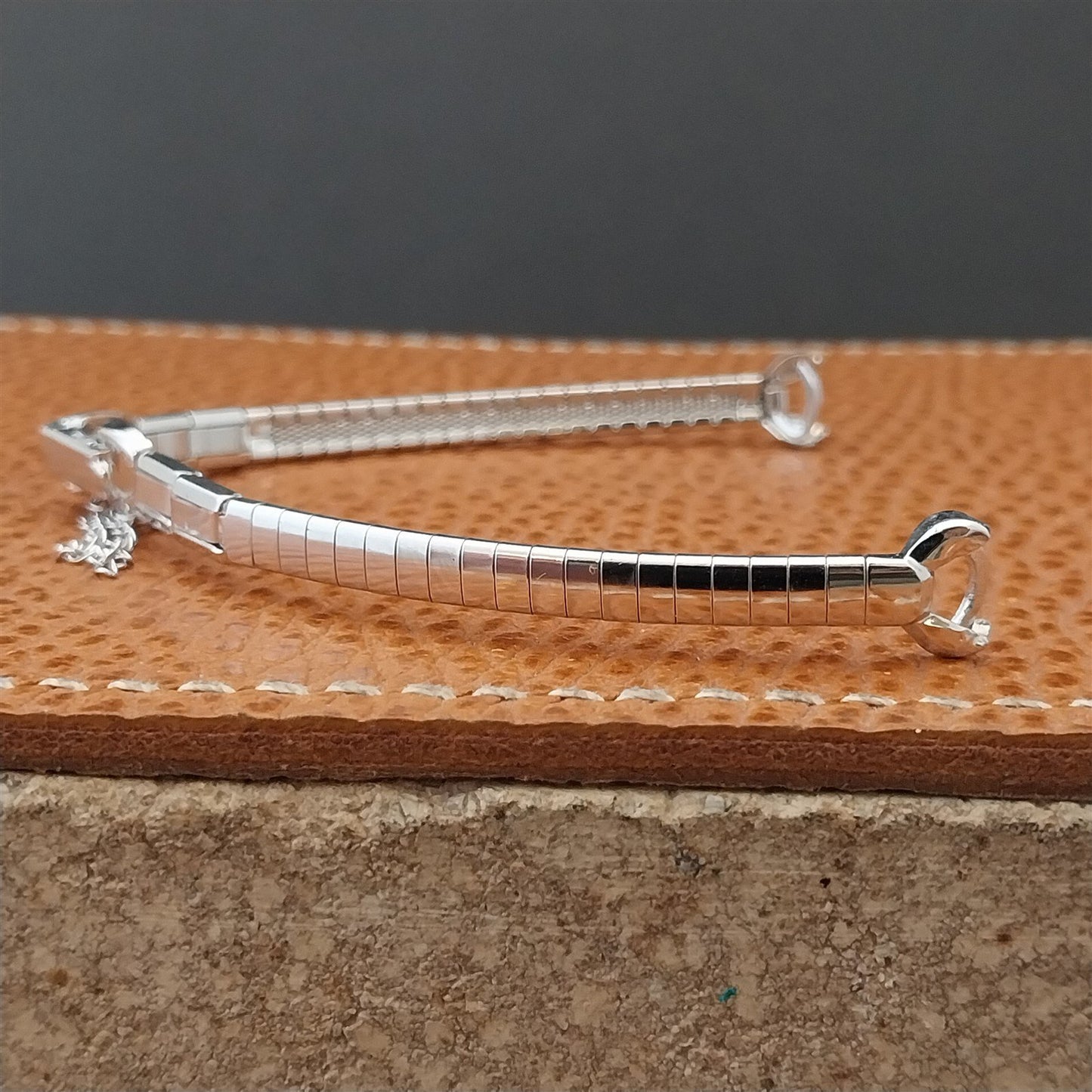 1960s Ladies White Gold RGP Speidel Silk-N-Soft NOS Unused Cocktail Watch Band