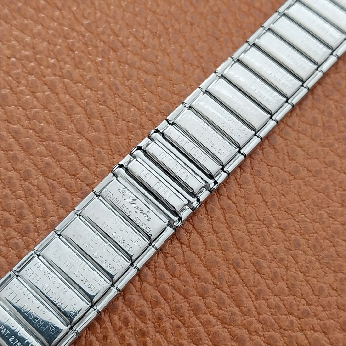 19mm 18mm JB Champion Stainless Steel PrestoFlex 1960s Unused Vintage Watch Band