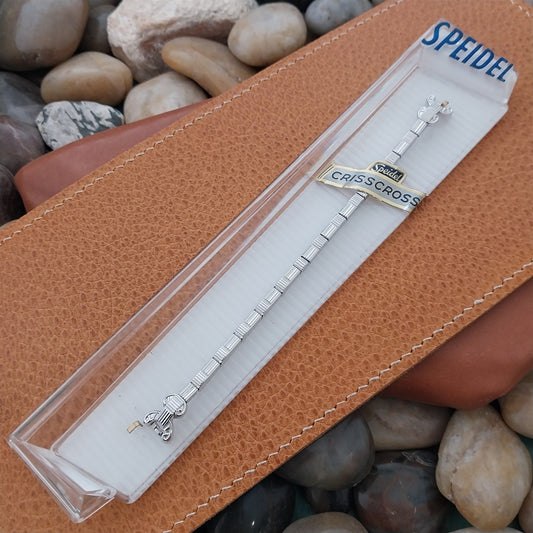 White Gold-Filled Speidel Criss-Cross 1950s Ladies Unused Vintage Watch Band