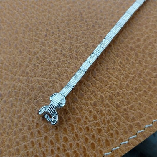 White Gold-Filled Speidel Criss-Cross 1950s Ladies Unused Vintage Watch Band